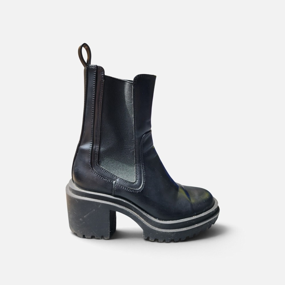 Zara Ankle Boots Women 36 US 5 Black Chunky Lug Sole Platform Edgy Streetwear